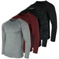 thumbnail image 1 of 4 Pack: Men's Compression Top Long Sleeve Shirt Base Layer Active Athletic Sports T-Shirts, 1 of 6
