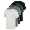 thumbnail image 1 of 4 Pack Men's Cotton Pocket T Shirts Crew Neck Short Sleeve Athletic Gym, 1 of 7