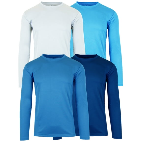 4-Pack Men's Moisture Wicking Long Sleeve Peformance Tagless Tee (Sizes, S-2XL)
