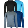 thumbnail image 1 of 4-Pack Men's Moisture Wicking Long Sleeve Peformance Tagless Tee (Sizes, S-2XL), 1 of 5