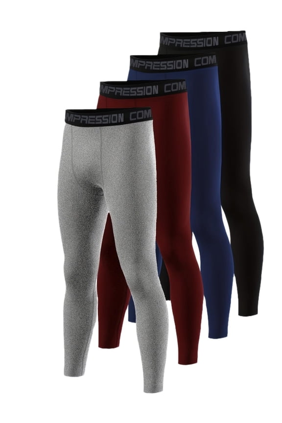 4-Pack Men's Running Ankle Pants for Basketball, Soccer, Cycling, Fitness, Boxing - Breathable Quick-Dry Long Pants