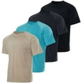 thumbnail image 1 of Real Essentials 4 Pack: Mens Short Sleeve Rash Guard Shirt Quick Dry UPF 50+ Sun Protection Swim (Available in Big & Tall), 1 of 7