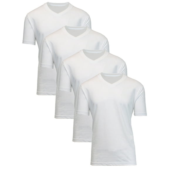 4-Pack Men's Short Sleeve V-Neck Modern Fit Classic Tees (S-3XL)