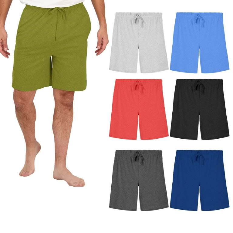 4-Pack Men's Solid Jersey-Knit Tech Shorts Soft Casual Athletic Relaxed Fit  Lounge Performance Bottom Pants