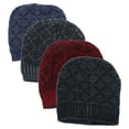 thumbnail image 1 of 4 Pack Men's Thermal Fleece Lined Winter Insulated Beanie Hat (Style 1), 1 of 6