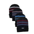 thumbnail image 1 of 4 Pack Men's Thermal Fleece Lined Winter Insulated Cuff Beanie Hat (Style 3), 1 of 6