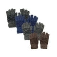 thumbnail image 1 of 4 Pack Men's Thermal Fleece Lined Winter Insulated Knit Thick Gloves (Style 4), 1 of 4
