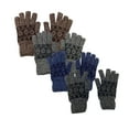thumbnail image 1 of 4 Pack Men's Thermal Fleece Lined Winter Insulated Knit Thick Gloves (Style 5), 1 of 5