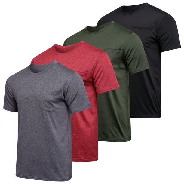 4Pack Mens DryFit Moisture Wicking Active Athletic Performance Short
