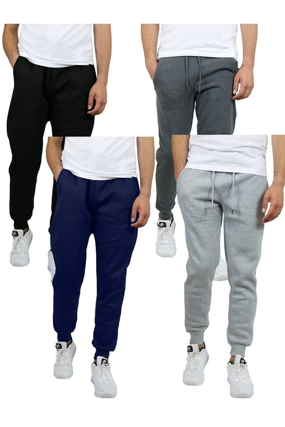 4-Pack Mens Slim Fit Fleece Jogger Sweatpants (S-2XL)