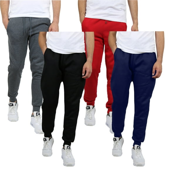 4-Pack Mens Slim Fit Fleece Jogger Sweatpants (S-2XL)