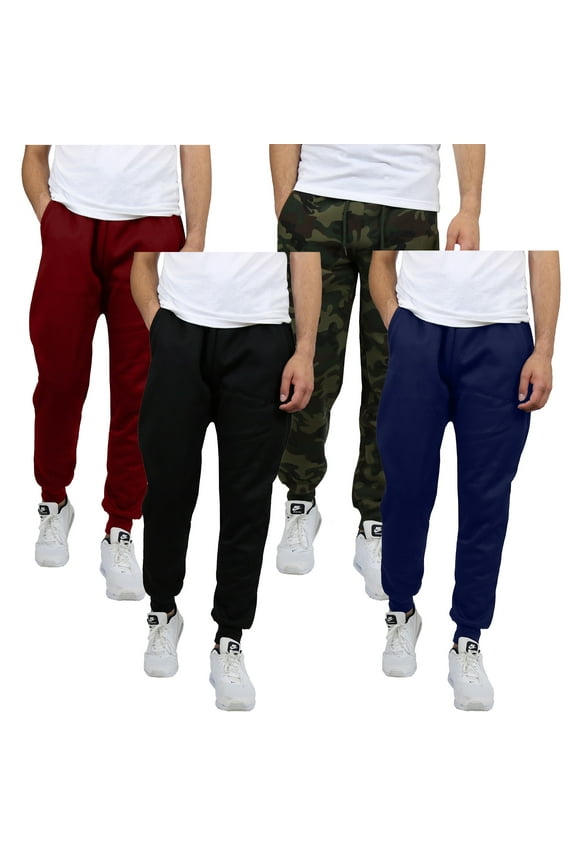 4-Pack Mens Slim Fit Fleece Jogger Sweatpants (S-2XL)