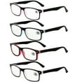 thumbnail image 1 of 4 Pack Mens Womens Readers Rectangular Spring Hinges Reading Glasses +1.0~+3.5, 1 of 2
