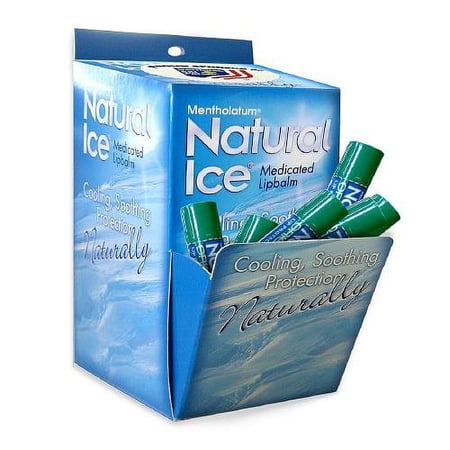 4 Pack Mentholatum Natural Ice Lip Balm Original SPF 15, 1 Each (Packs of 48)