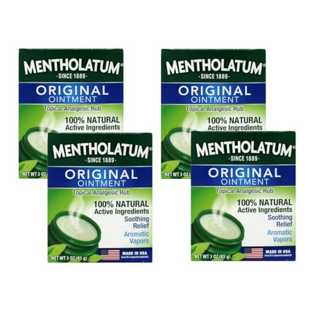4 Pack Mentholatum Original Topical Analgesic Ointment Aromatic Vapor Rub 3oz