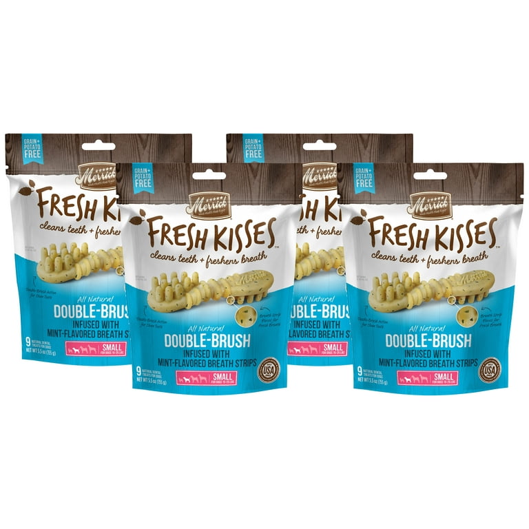 Merrick Fresh Kisses Dog Dental Treats With Mint Breath Strips Dog Treats for Toy Breeds Merrick Fresh Kisses Dog Dental Treats With Mint Breath Strips Dog Treats for Toy Breeds
