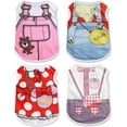 thumbnail image 1 of 4 Pack Mesh Dog Shirts for Small Dogs: Stretchy Dog Clothes with Cute Patterns, Size XXS-XL Fit for 2-16lb Dogs, Quick Dry & Lightweight Pet T-Shirts, Girl & Boy Puppy Clothes for Spring Summer, XL, 1 of 7