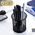 thumbnail image 1 of 4 Pack Mesh Pen Holder, Metal Round Pen Cup, Desk Organizer Pencil Holder for Office, Home, Pen Organizer for Desk, Stationery Storage Container for Pens, Pencils, Markers, 1 of 9