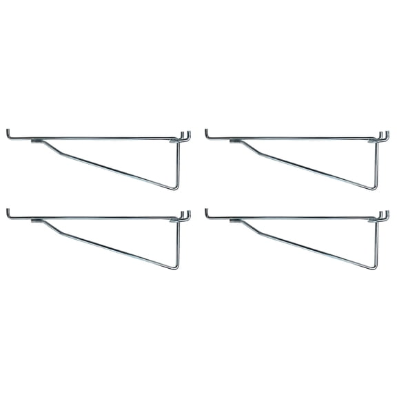 (4 Pack) Metal 8 Inch Shelf Bracket Garage Peg Hanger for 1/8"  1/4" Pegboard