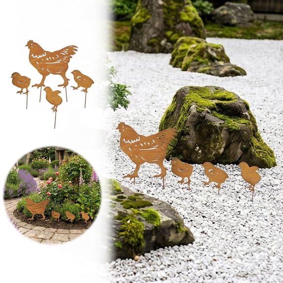 4 Pack Metal Animal Yard Stake For Outdoor Garden Yard Patio Display ,Garden Decorations