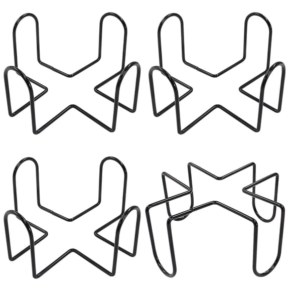 4 Pack Metal Coaster Holder, 4.4 Inch Black Iron Coaster Stand, Coaster Storage Rack for Square or Round Coaster Sets, Fits 4 to 7 Coasters