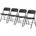 thumbnail image 1 of 4 Pack Metal Folding Chairs with Padded Seats and Backs for Home, Office, Indoor and Outdoor Events, Parties, Wedding (Black), 1 of 7