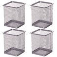 thumbnail image 1 of 4 Pack Metal Pen Holder Mesh Pencil Holder Desk Organizer Mesh Round Pen Cup Pencil Cup for Desk Office Pen Organizer, 1 of 5