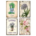 thumbnail image 1 of 4 Pack Metal Signs Farmhouse flower Vintage Metal Tin Sign Dragonfly Floral Garden Sign for Home Office Kitchen Bar Cafe Garden Wall Decor, 1 of 18