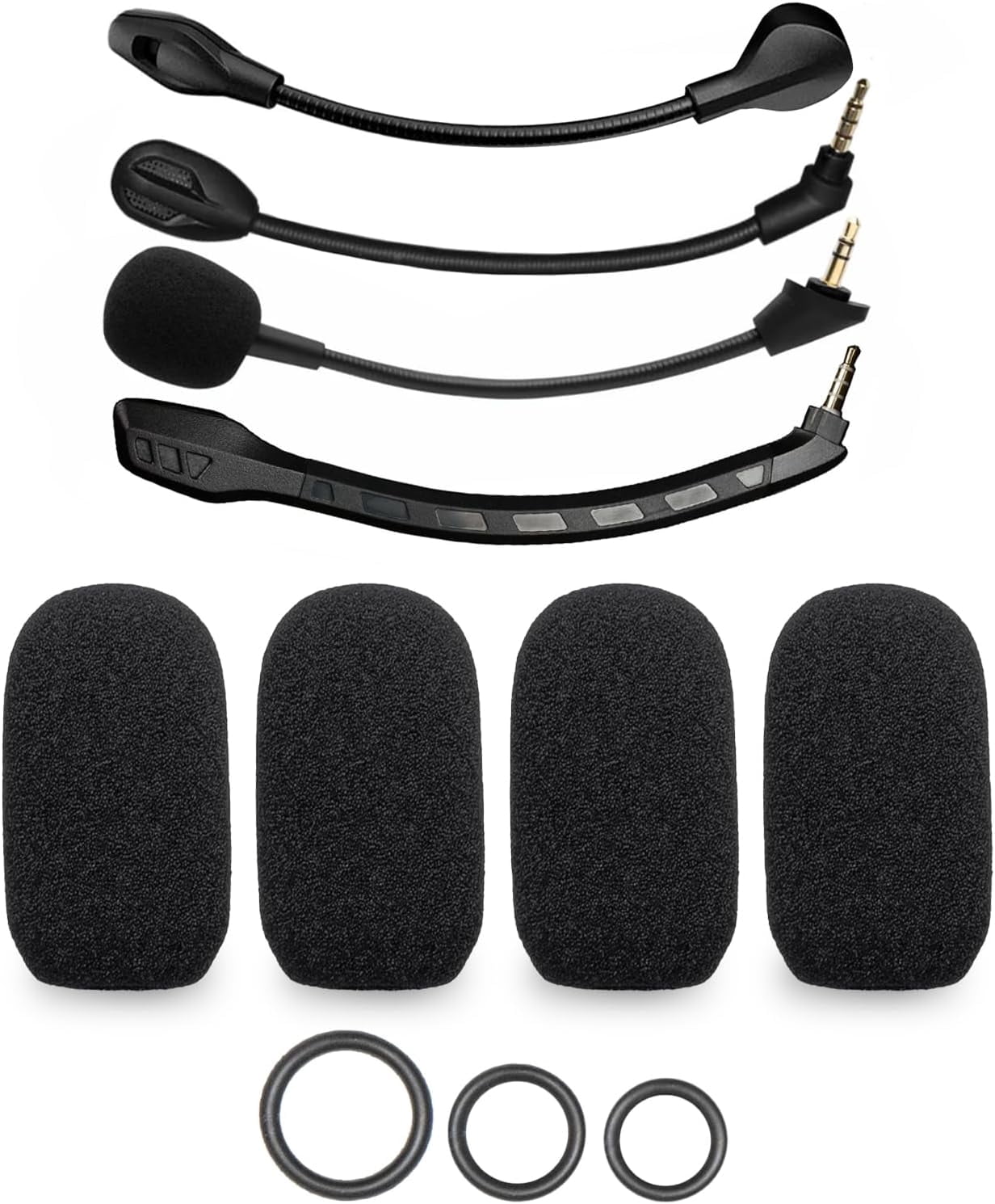 4-Pack Mic Foam Covers Compatible with HyperX Cloud II/Alpha/Alpha S ...