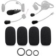thumbnail image 1 of 4-Pack Mic Foam Covers Compatible with Sena Boom Microphone,Motorcycle Helmet Wireless/Wired Microphone + 12 O-Rings in 3 Sizes - For Various Mic Sizes - Windscreen Pop Filter, 1 of 5