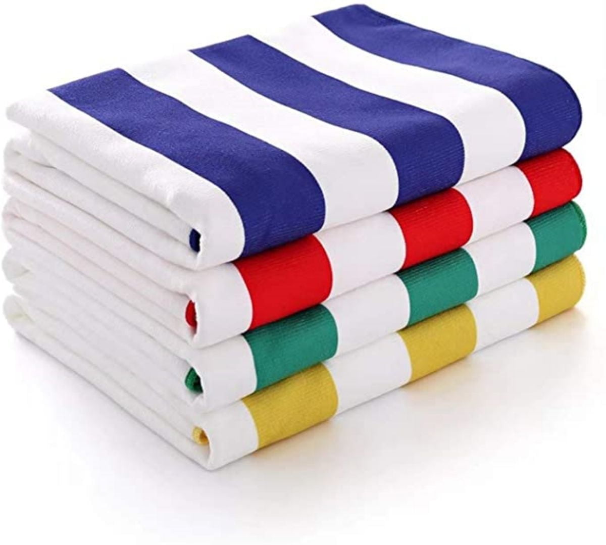 4 Pack Microfiber Cabana Stripe Beach Towel , Oversized Sand Free Quick Dry Super Absorbent Soft Plush Pool Towel , 72in x 36in Extra Large Outdoor Travel Towels