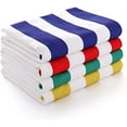 thumbnail image 1 of 4 Pack Microfiber Cabana Stripe Beach Towel , Oversized Sand Free Quick Dry Super Absorbent Soft Plush Pool Towel , 72in x 36in Extra Large Outdoor Travel Towels, 1 of 7