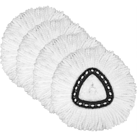 4 Pack Microfiber Mop Replacement Heads for O-Ceda EasyWrin Spin Mop - Easy Cleaning Spin Mop Refills