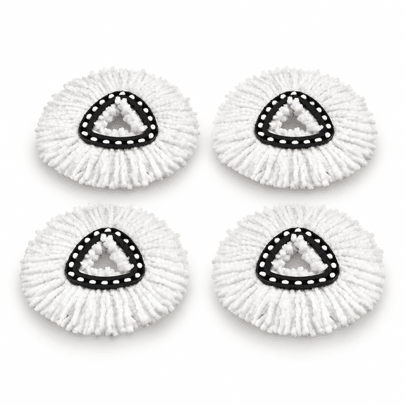 4 Pack Microfiber Triangle Spin Mop Replacement Heads For Multi-Surface Cleaning