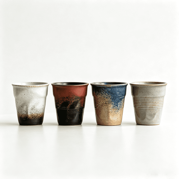4-Pack Middle Eastern Style Ceramic Coffee Cups, 200ml / 6.76oz