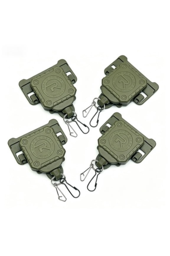 4-Pack Military Tactical Gear Retractor Molle Tactical Gear Tether Retractable Key Multi-Tools Holder