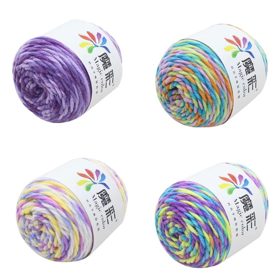 4 Pack Milk Cotton Yarn for Crocheting, 50G Baby Yarn for Crocheting Soft, Fuzzy 5 Strands Cotton Crochet Yarn for Puzzle/Clothes&Crafts