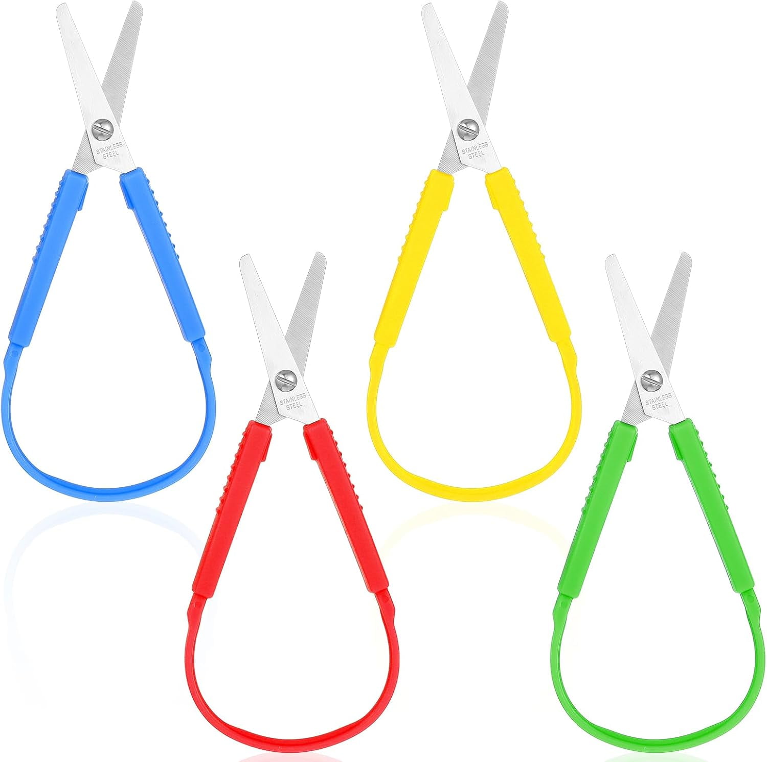 4 Pack Mini Loop Scissors, 5.5 Inch Adaptive Design, Stainless Steel ...