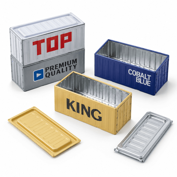 4 Pack Mini Metal Container Boxes, Industrial Style Decorative Tin Storage for Gifts and Home Use