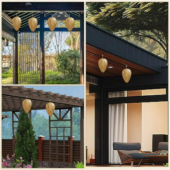 4 Pack Mini Size Paper Wasp Nest Decoy Hanging Fake Wasp Nest