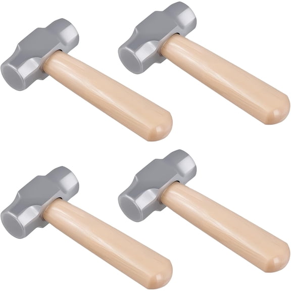 4 Pack Mini Sledge Hammer, Sledge Hammer with Wood Handle, 1 LB Crack Hammer for Metal Working and House Repairs