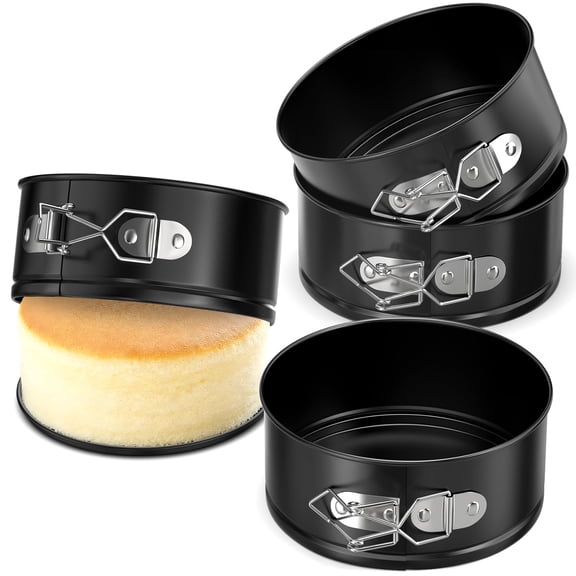 4 Pack Mini Springform Pan Set 4 Inch Non-stick Cheesecake Spring Form Pans For Baking With Removable Bottom Round Cake Small Mold Pizza