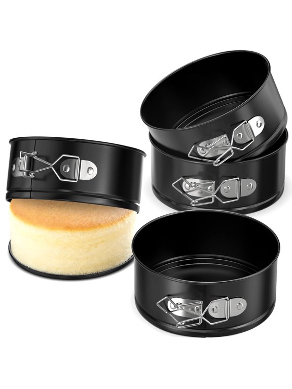 4 Pack Mini Springform Pan Set 4 Inch Non-stick Cheesecake Spring Form Pans For Baking With Removable Bottom Round Cake Small Mold Pizza