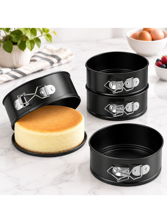 4 Pack Mini Springform Pan Set For Cheesecake Pizza