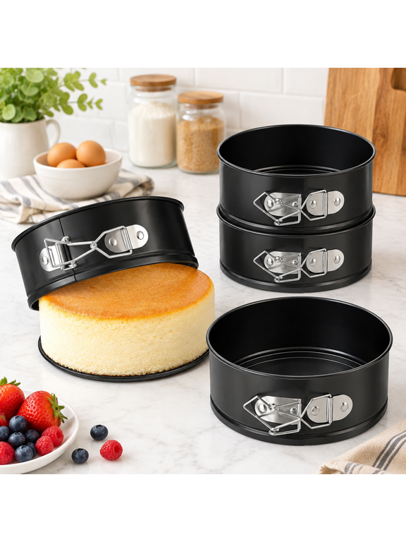 4 Pack Mini Springform Pan Set For Cheesecake Pizza