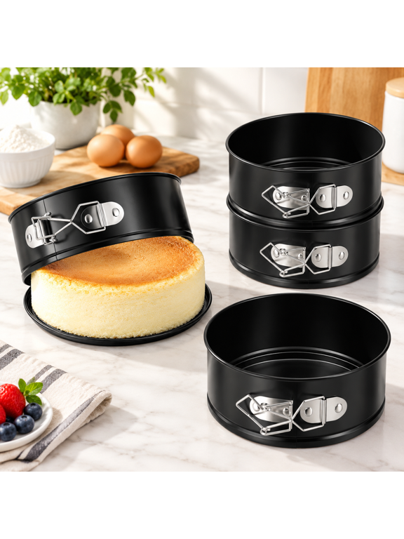 4 Pack Mini Springform Pan Set For Cheesecake Pizza