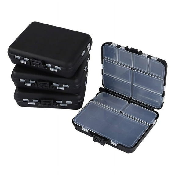 4 Pack Mini Tackle Boxes Plastic Fishing Storage Containers Kayak Fly