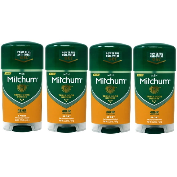 4 Pack - Mitchum Power Gel Anti-Perspirant Deodorant Sport, Triple Odor Defense, 48HR Protection, 2.25 Oz