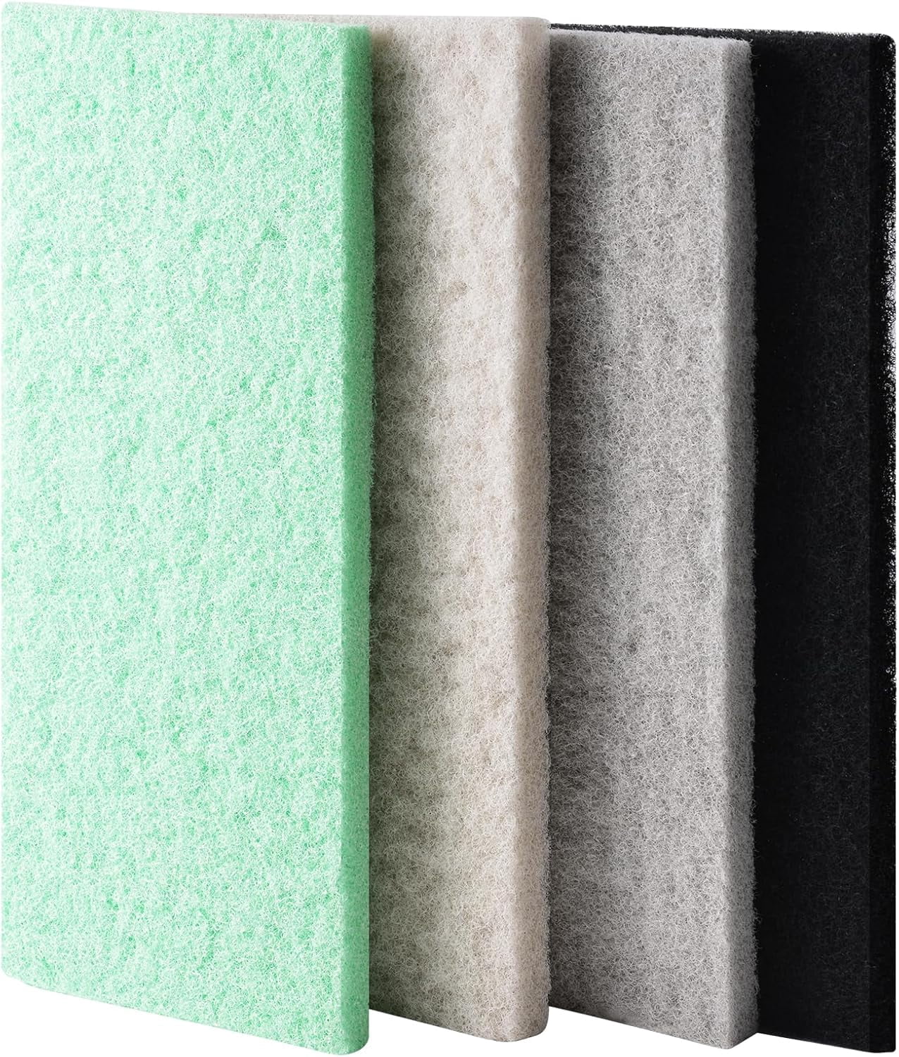 4-Pack Mixed Aquarium Filter Sponge, Cut-to-Fit Filter Media with Ammonia&Carbon&Phosphate Reducer, Aquarium Foam Floss for Fish Tank Sump Ponds (12.6" x 5" x 1'')