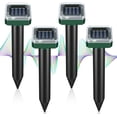 thumbnail image 1 of 4 Pack Mole Repellent Solar Powered, Ultrasonic Pest Repeller Outdoor for Lawns & Gardens, Chipmunk, Gopher, Snake Deterrent, Deer Repellent Devices, Weatherproof, Dark Green, 1 of 8